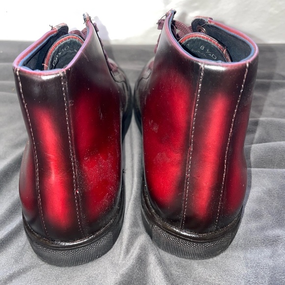 Belvedere David High-Top Leather‎ Sneakers 8.5D Burgundy Oxblood • Streetwear - Picture 5 of 7